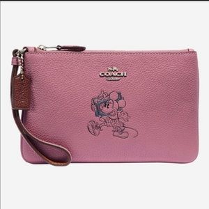 MICKEY X COACH pink wristlet BRAND NEW!